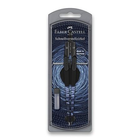 Kružítko Faber-Castell Grip Quick Set Compass Trend Shiny Twist tm. modrá