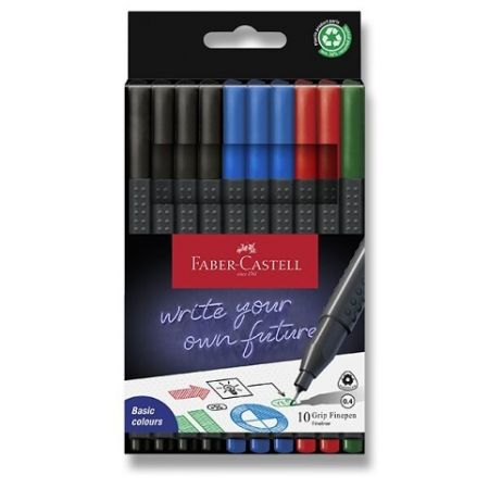 Popisovač Faber-Castell Finepen Grip 10 ks