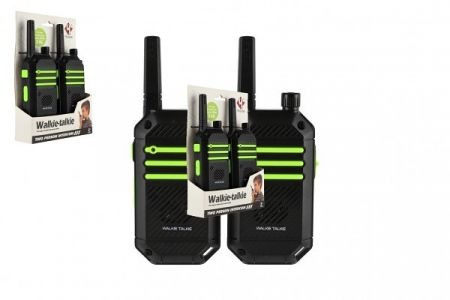 Vysílačky 2ks walkie-talkie 2,4 GHz dosah 300 metrů plast na baterie v krabičce 15x20x4cm