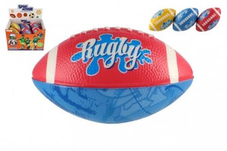 Míček rugby ovál pěna 14cm 3 barvy