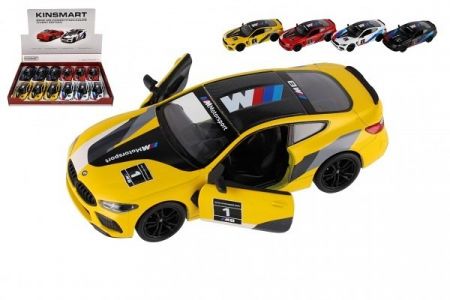 Auto Kinsmart BMW M8 Competition Coupé 1:38 kov/plast 12,5cm 4 barvy na zpětné natažení 12