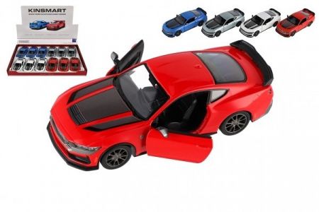 Auto Kinsmart 2024 Ford Mustang Dark Horse 1:38 kov/plast 12,5cm 4 barvy na zpětné nat. 12