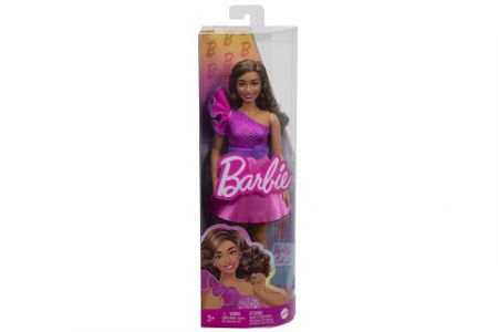 Barbie Modelka - lesklé šaty s volánkem HRH22