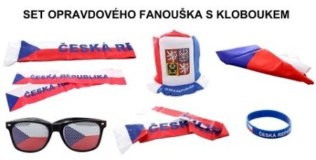 Fandící set Česká republika s kloboukem