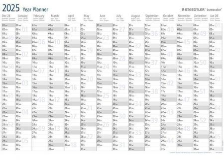 Roční plánovač 2025 &quot;Lumocolor&quot;, 84 x 60 cm, STAEDTLER 641 YP-1  25