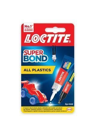 Super glue gel, 2 g + 4 ml, HENKEL &quot;Loctite Super Bond Plastik&quot;