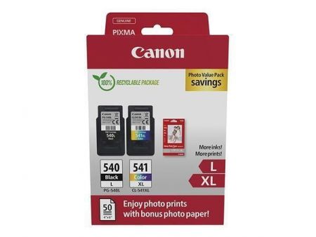 CL-541XL/PG-540L Inkjet cartridge multipack + GP-501 photo paper, CANON, b+c, 400 p. + 300