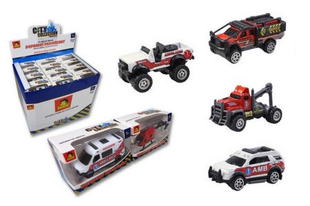 Auto City Collection kovové záchranné složky 9cm volný chod 6 druhů