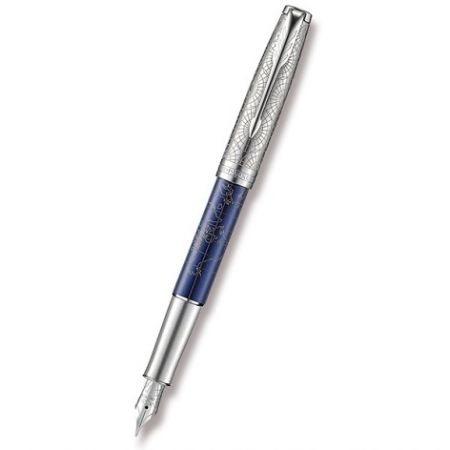 Parker Sonnet Atlas Blue Silver CT hrot F