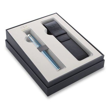 Parker IM Premium Blue Grey GT roller, dárková kazeta s pouzdrem