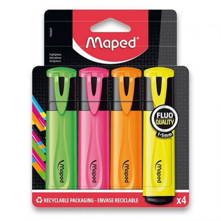 Zvýrazňovač Maped Fluo Peps Classic - sada 4 barev