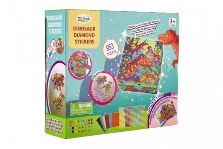 Kreativní sada diamantové malování Dinosaurus s nalepovacími diamanty v krabici 21x18x6cm