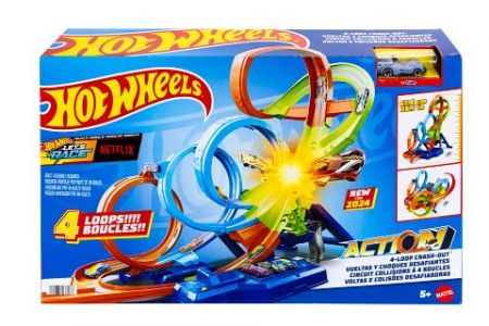 Hot Wheels Dráha se čtyřmi smyčkami HXR70