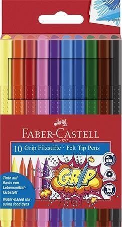 Fixy &quot;Grip&quot;, 10 barev, trojhranné, FABER-CASTELL 