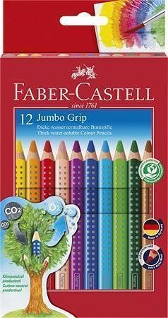 Barevné pastelky &quot;Jumbo Grip&quot;, 12 barev, trojhranné, FABER-CASTELL