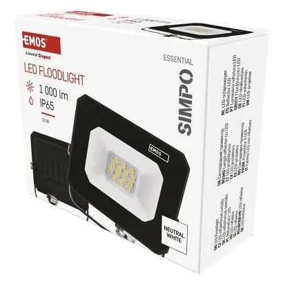 EMOS LED reflektor SIMPO 10 W, černý, neutrální bílá