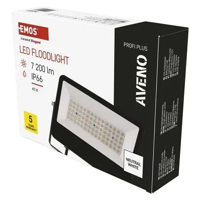 EMOS LED reflektor AVENO 48W, černý, neutrální bílá