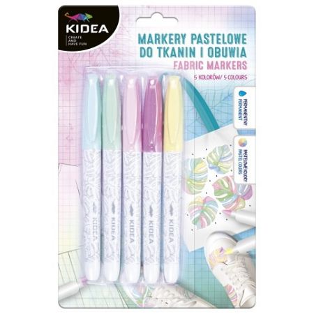 Fixy na textil Kidea Pastel 5 barev