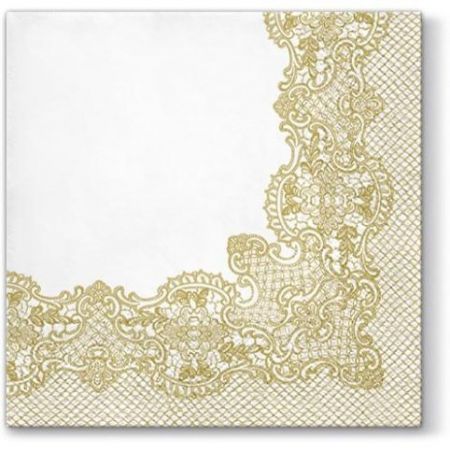 Ubrousky PAW Dekor L (20ks) Royal Lace (gold)