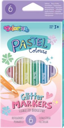 Colorino pastel brokát fixy 6ks