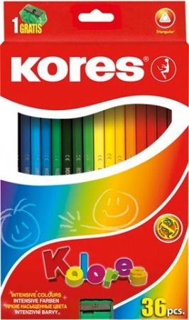 KORES trojhranné pastelky KOLORES 36 ks