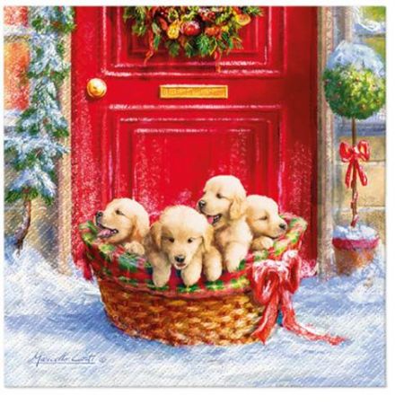 Ubrousky PAW Dekor L (20ks) Christmas Puppies