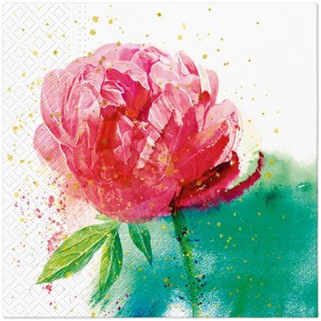 Ubrousky PAW Dekor L (20ks) Peony Watercolor