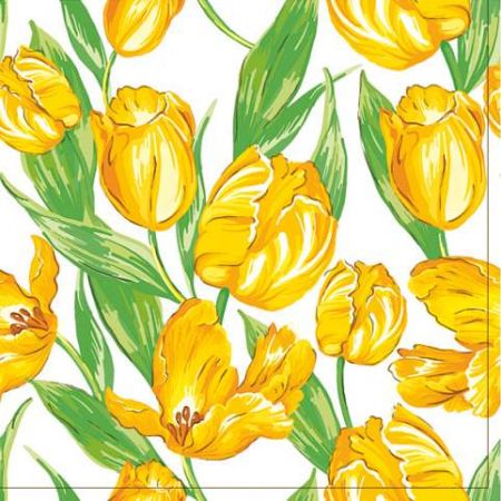 Ubrousky DAISY L (20ks) Yellow Tulips Wallpaper