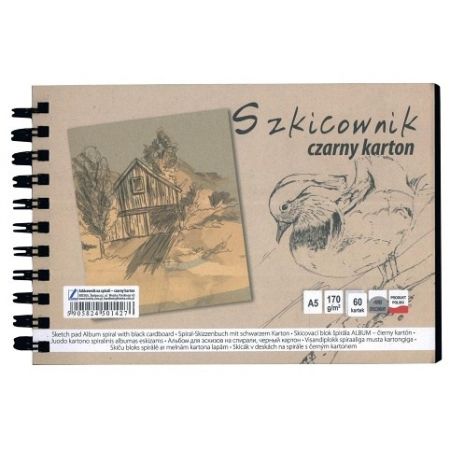 Skicák v deskách  černý p A5/60l 170g SP