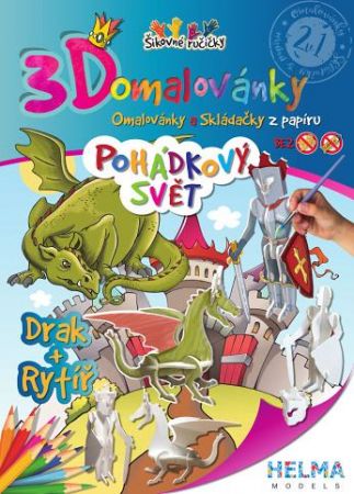 3D omalovánky OZ15 drak a rytíř