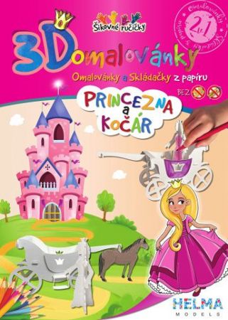 3D omalovánky OZ20 Princezna a kočár