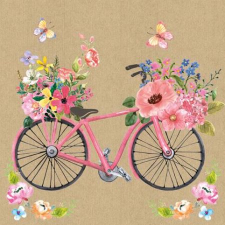 Ubrousky MAKI L (20ks) Bicycle full of flowers