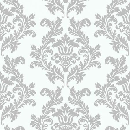 Ubrousky MAKI L (20ks) White &amp; Silver Wallpaper