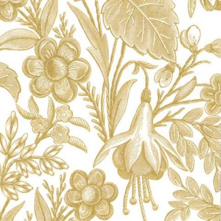 Ubrousky MAKI L (20ks) Floral Illustration Gold