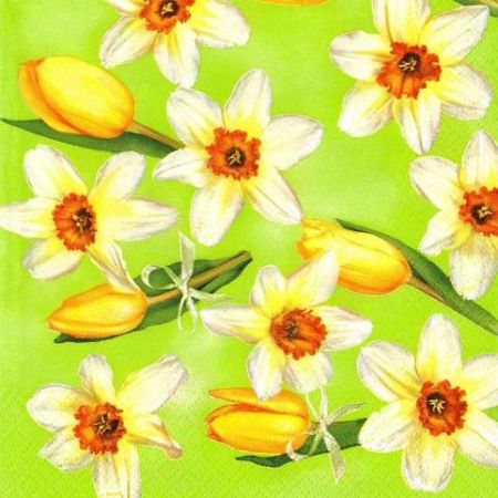 Ubrousky MAKI L (20ks) Yellow Tulips and Daffodils