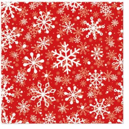 Ubrousky PAW Dekor C (20ks) Christmas Snowflakes light red