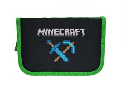 Penál 1 zip Minecraft  - prázdný, 1 zip, 1 klopa