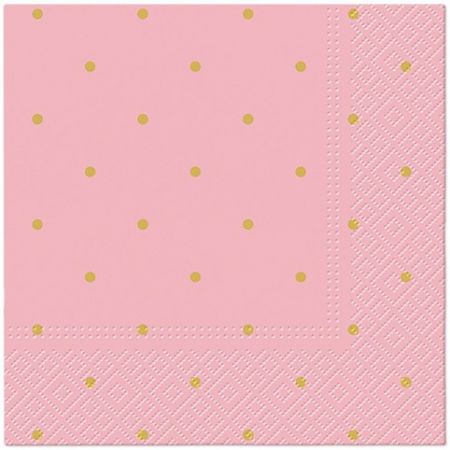 Ubrousky PAW Dekor L (20ks) Golden Dots light pink