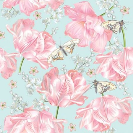 Ubrousky DAISY L (20ks) Pink Tulips with Butterflies