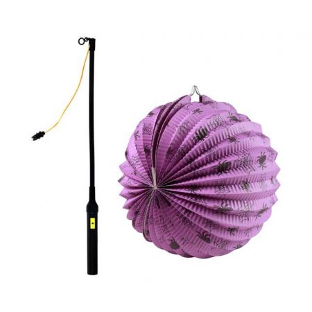 Lampion Halloween pavouk 25 cm hůl 40 cm