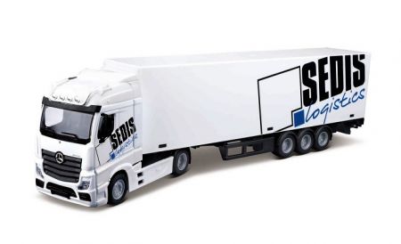 Bburago 1:43 MB Actros SEDIS Logistics s vysokozdvižným vozíkem a příslušenstvím