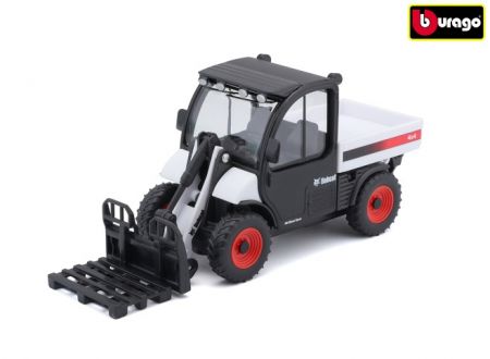 Bburago BOBCAT TOOLCAT 5600 W/ PALLET FORK WHITE &amp; BLACK DIECAST