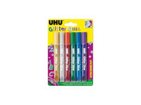 UHU Glitter Glue 6 x 10 ml Original