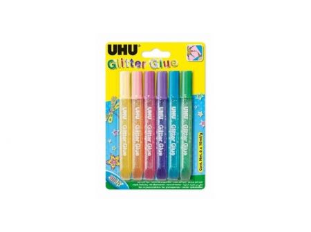 UHU Glitter Glue 6 x 10 ml Shiny