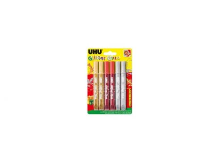 UHU Glitter Glue 6 x 10 ml X-mas