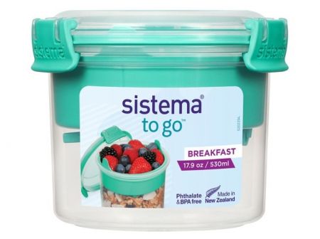 Sistema® TO GO™ Dóza na snídani s miskou a lžičkou 530 ml, mátová