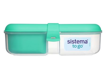 Sistema® TO GO™ Tříkomorová krabička na oběd s nádobou na jogurt 1,1 l, mátová