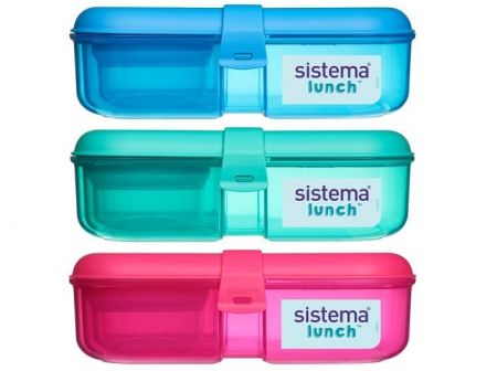 Sistema® Lunch™ Tříkomorová krabička na oběd s nádobou na jogurt 1,1 l, mix barev