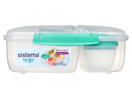 Sistema® TO GO™ Tříkomorová krabička s nádobou na jogurt 2 l, mátová