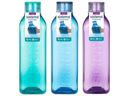 Sistema® Hydrate™ Láhev Square šroubovací víčko 1 l, mix barev